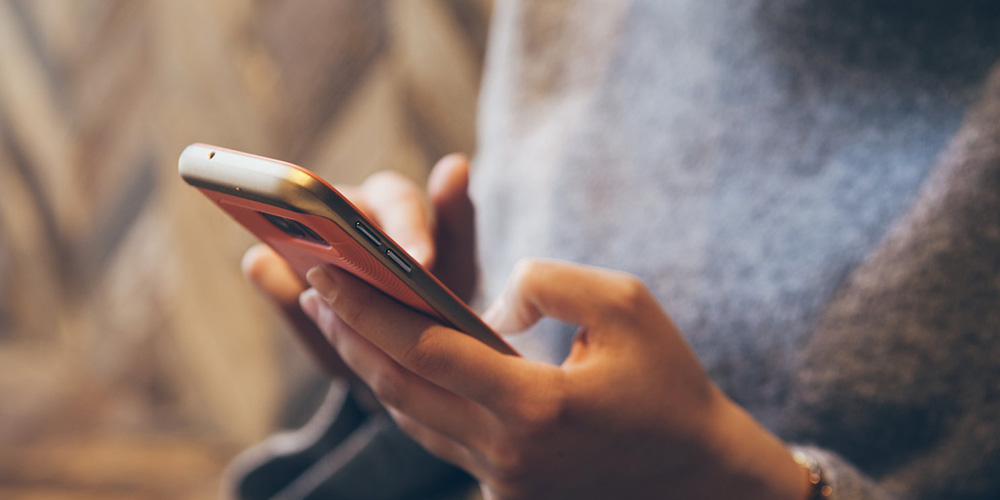 closeup of person holding their smartphone