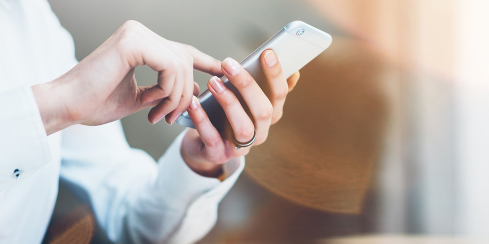 closeup of person holding their smartphone