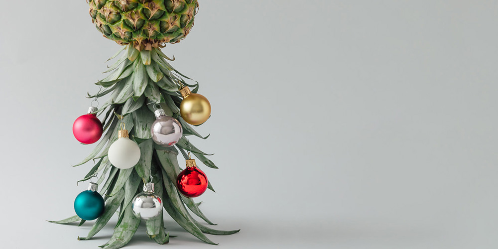 pineapple upside down with ornaments